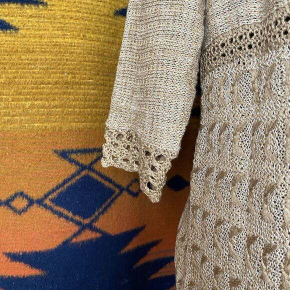 NWT Bob Timberlake Tapioca Crochet Knit Open Cardigan. Size Medium. Boho. Summer - Picture 5 of 16